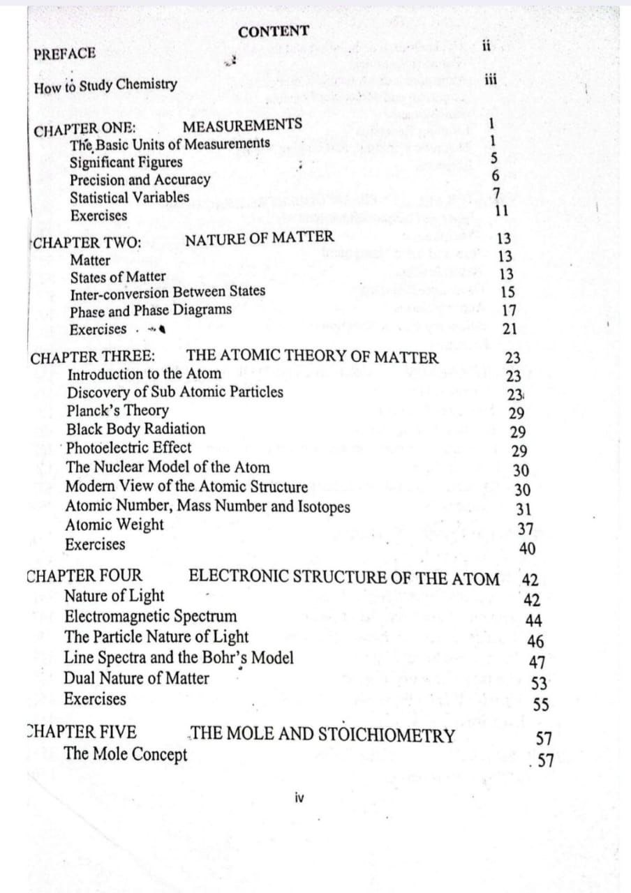JUPEB Chemistry (CHM 001 & CHM 002) Textbook PDF